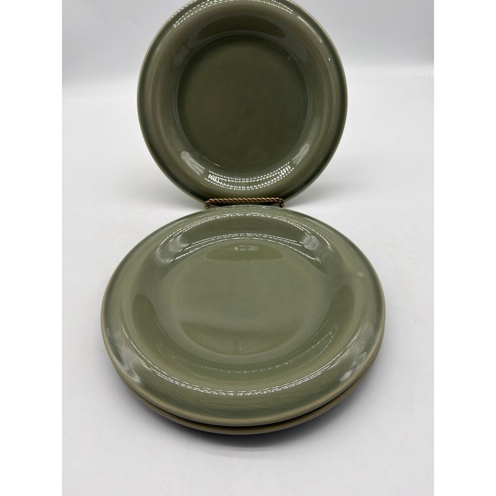 3 Crate & Barrel Salad Plates 9” Sage Green